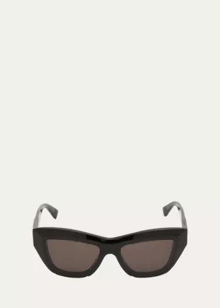 Raised Logo Acetate Cat-Eye Sunglasses