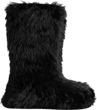 Black Faux Fur Boots