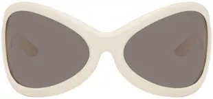 White Oversized Bug Eye Sunglasses