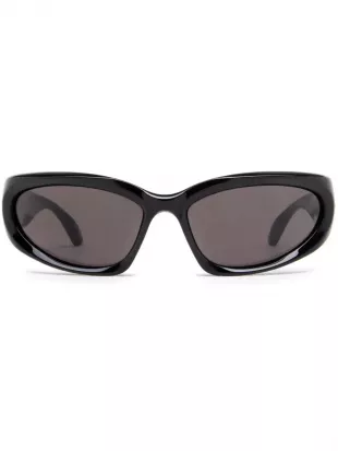 Black Swift Oval Sunglasses