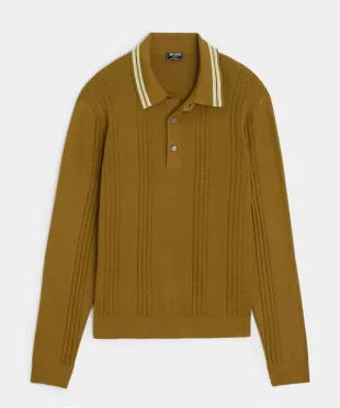 Silk-Cotton Tipped Sweater Polo