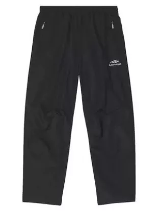Black Nylon 3B Sports Icon Trackpants