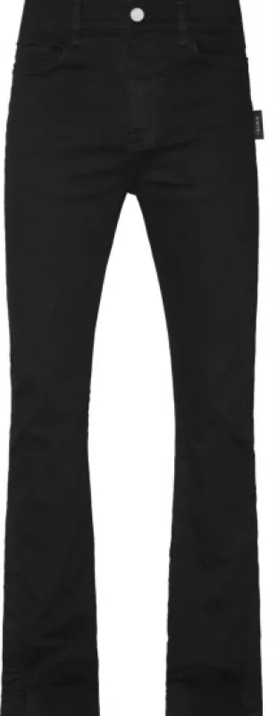 Black Flared Stack Jeans