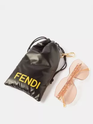 Fendigraphy Oversized Rimless Acetate Sunglasses