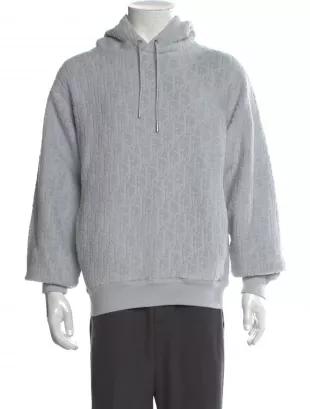 Dark Grey Terry Oblique Hoodie