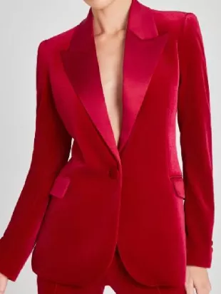 Strictly Come Dancing S23 Tess Daly Red Velvet Blazer