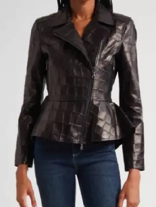 Sherri Sonequa Martin-Green Leather Peplum Jacket