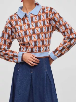 Brassic S07 Joanna Higson Polo Geometric Sweater