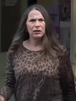 Brassic S7 Juliet Cowan Leopard Printed Sweater