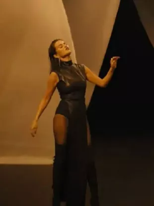 Selena Gomez In The Dark Leather Top