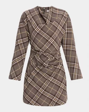 Harpor Satin Long-Sleeve Mini Dress