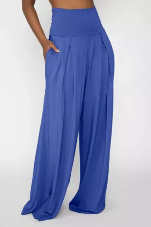 Pleated Maxi Pant in Amparo Blue