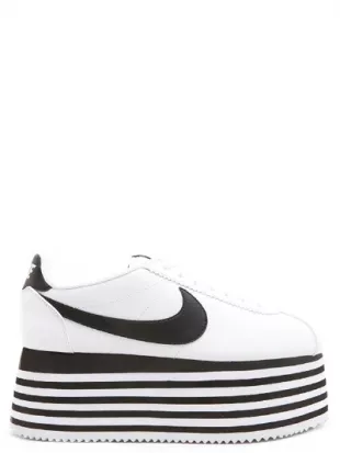 Cortez Striped Wedge Platform Sneakers