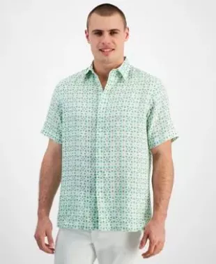 Ray Medallion Linen Short Sleeve Shirt
