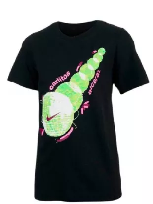 Carlos Alcaraz Paris Tennis Tournament Black Graphic T-Shirt