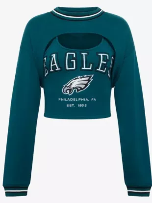 Eagles Midnight Green Fleece Shrug Cami
