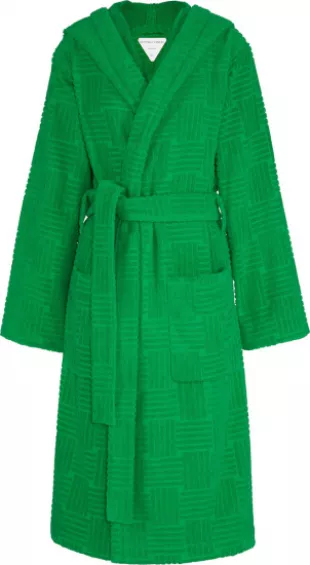 Green Intreccio Terry Cotton Robe