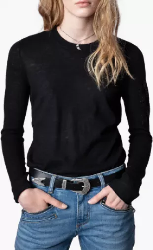 Miss CP Arrow Embellished Cashmere Sweater