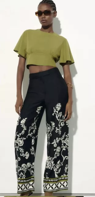 Printed Boho High Waist Wide Leg Pants