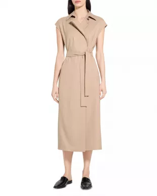 Dolman Sleeve Trench Coat Midi Dress