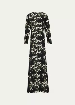 Roxette Long Floral Silk Dress