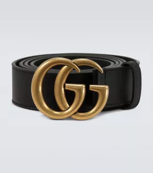 Double G Buckle Leather Belt