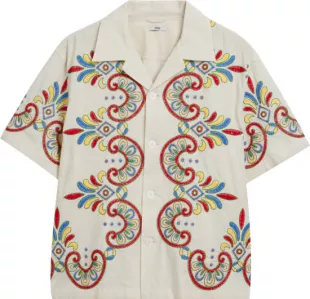 White & Multicolor Paisley Shirt
