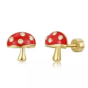 Mushroom Screw Back Earrings