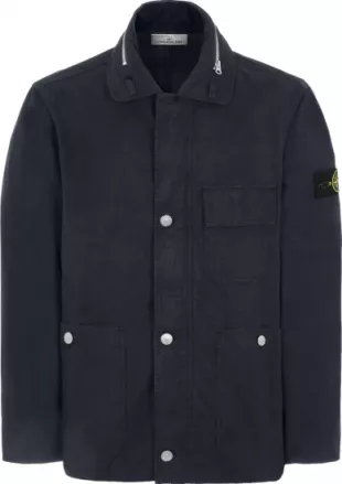 Navy Cotton Hooded Jacket