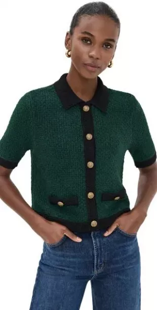 Marie Cardigan in Pine/Black