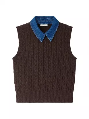 Knit and Denim Sweater