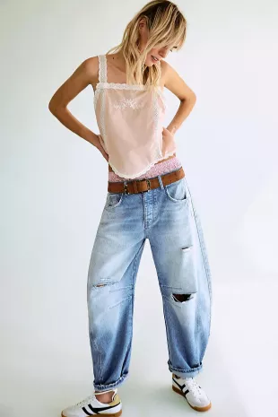 Good Luck Mid-Rise Barrel Jeans