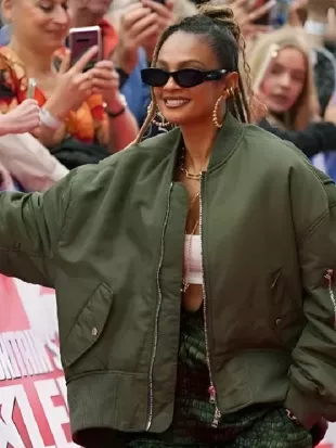 Britain Got Talent Alesha Dixon Oversized Green Bomber Jacket