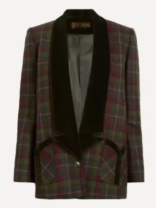 Made In Chelsea S30 Tabitha Willett Green Tartan Coat
