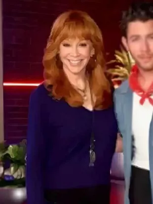 The Voice S28 Reba McEntire Feather Cuff Sweater