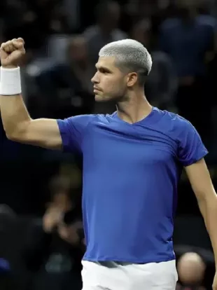 Carlos Alcaraz Laver Cup 2025 Blue T-shirt