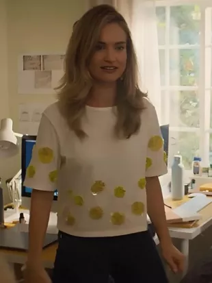 Swiped 2025 Lily James Floral Embellished Top
