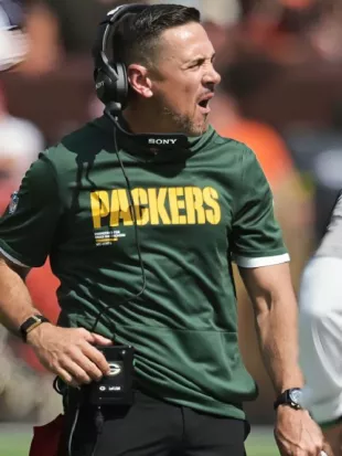 Matt LaFleur Green Bay Packers Half Sleeve Hoodie T-Shirt