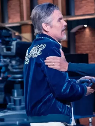 Ethan Hawke Late Night with Seth Velvet Jacket