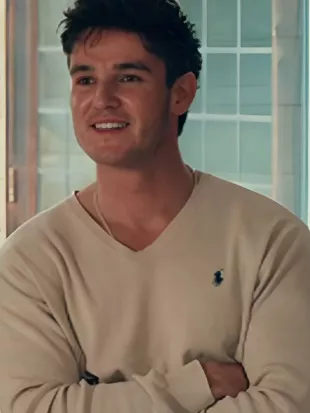 Made In Chelsea S30 Beige V-Neck Sweater