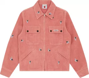 Pink Corduroy Bowling Print Overshirt