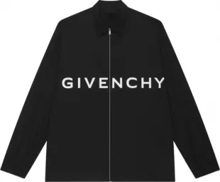 Black Wide Logo Zip Shirt