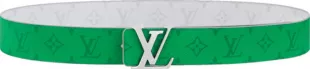 Green Monogram & Silver LV Initiales Belt
