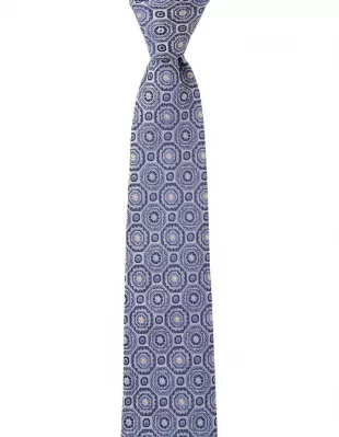 Geo Foulard Silk Tie In Sky