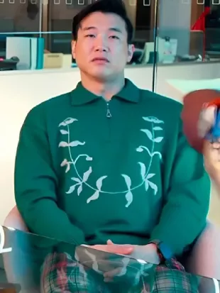 Loot S03 Joel Kim Booster Embroidery Green Polo Sweater
