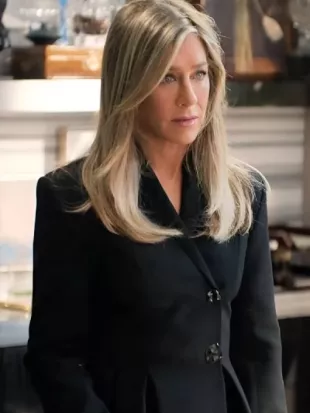 The Morning Show 2025 Jennifer Aniston Black Peplum Jacket