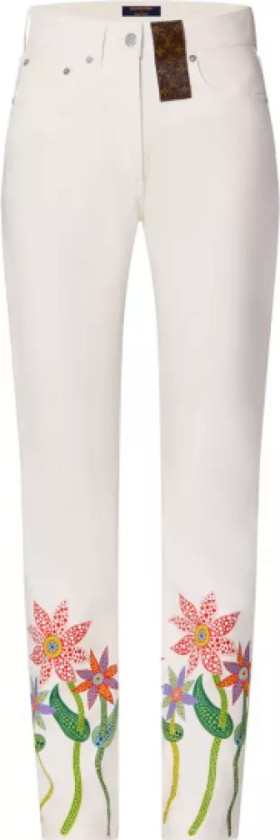 White Flower Jeans