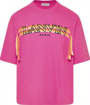 Hot Pink Curb Lace T Shirt