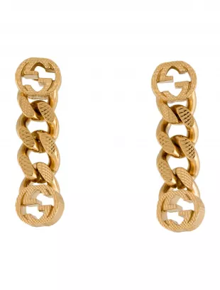 Interlocking G Brass Earrings
