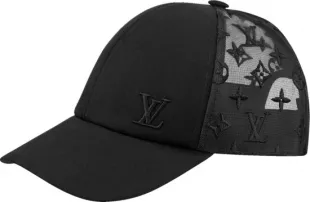 Black Monogram Mesh Trucker Hat